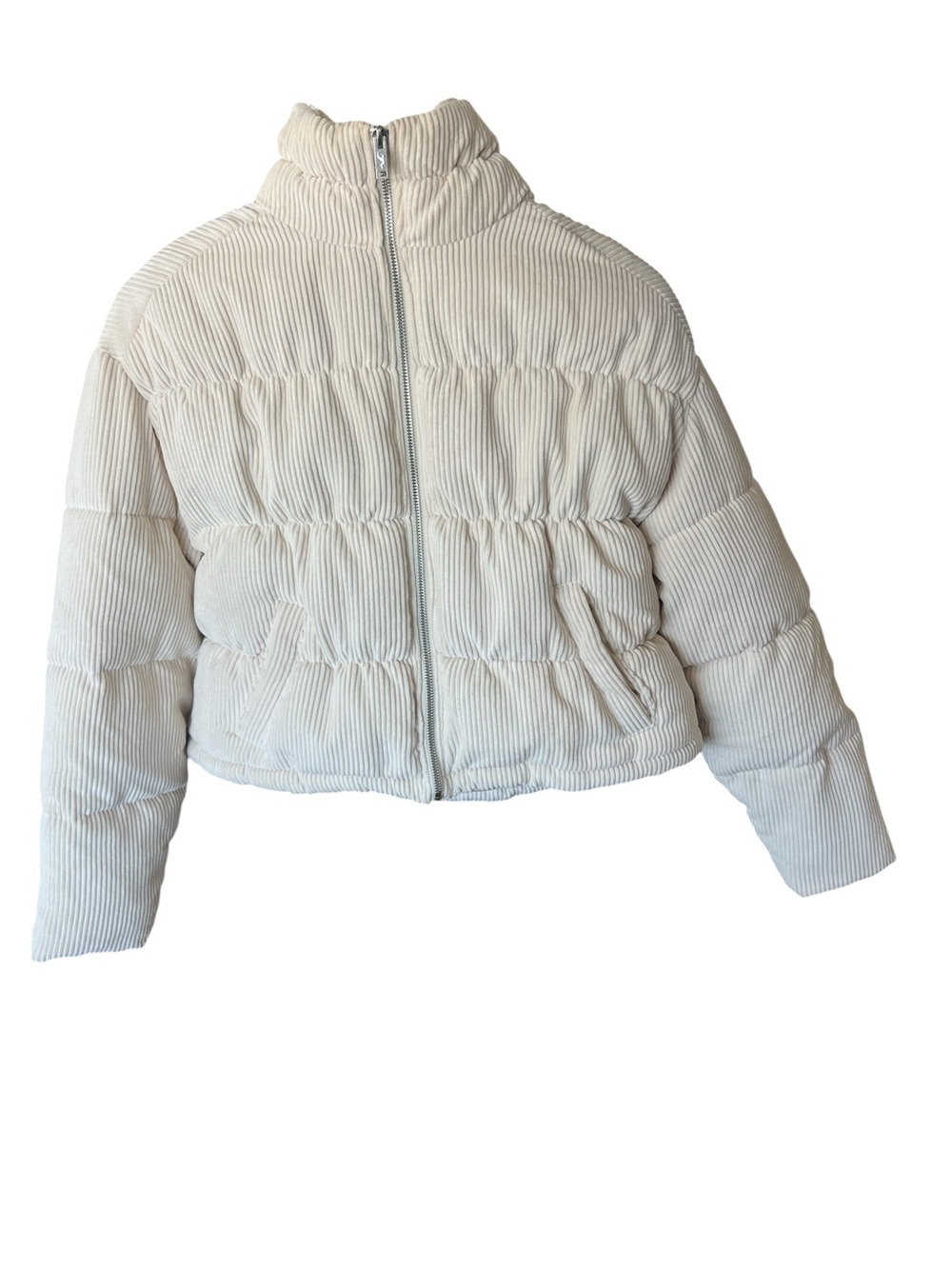 Hollister Cream Corduroy Puffer Jacket
